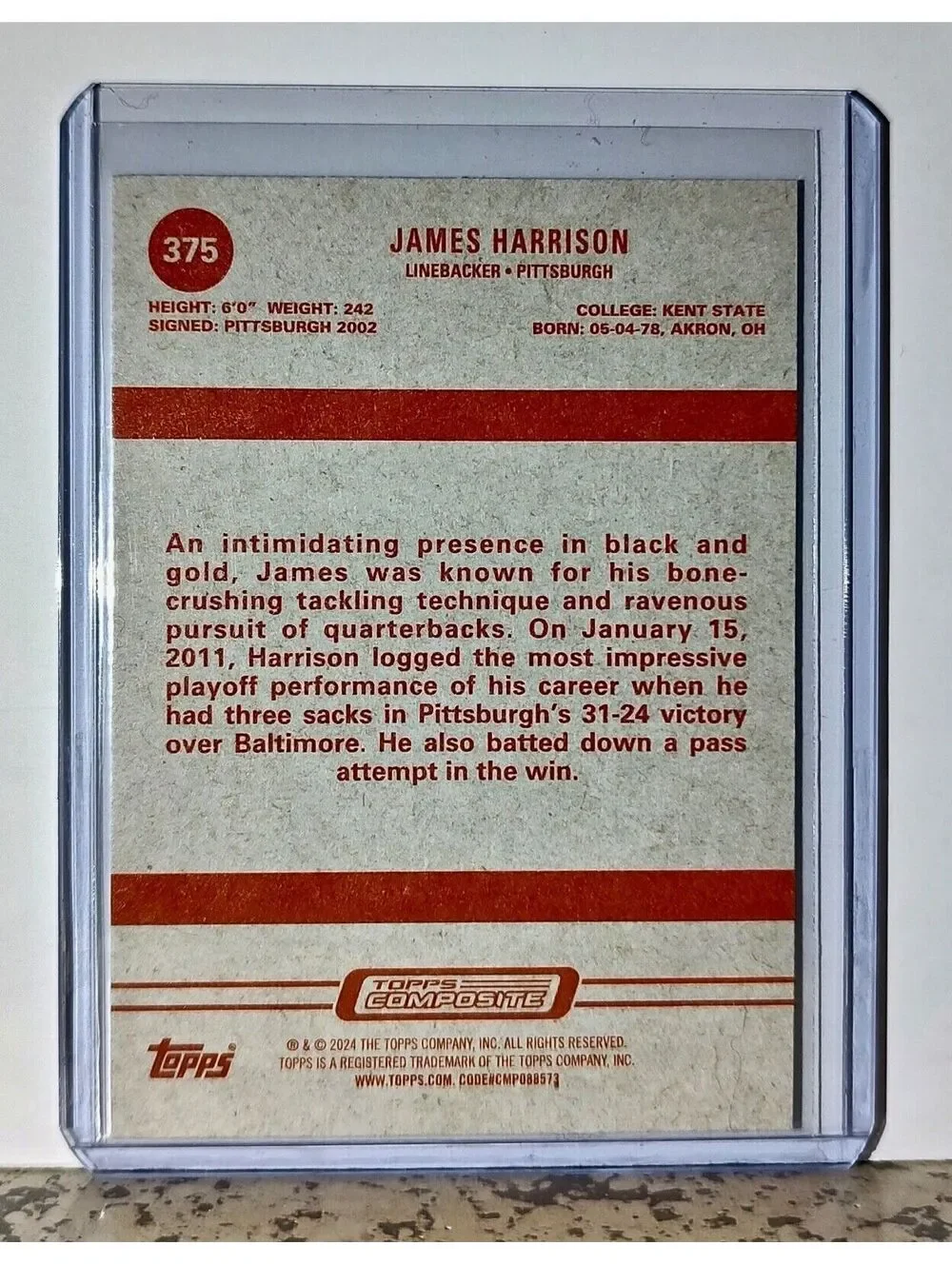 James Harrison 2023 Topps Heritage NFL #375 Football Card Pittsburgh Steelers